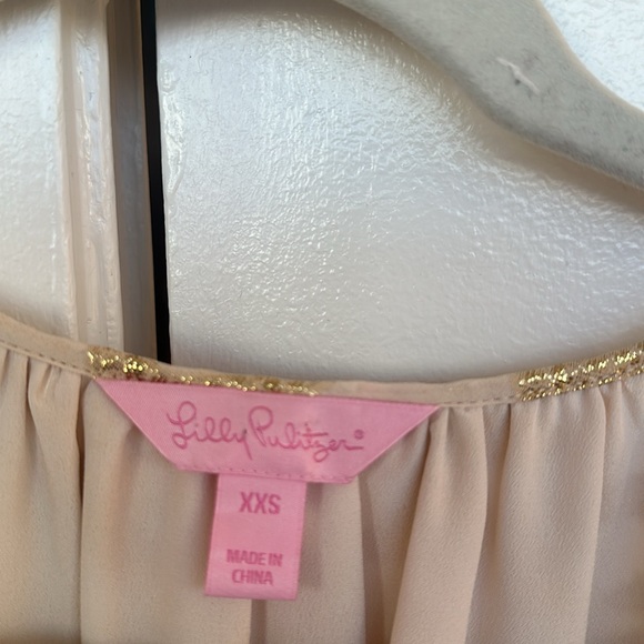 Lilly Pulitzer gold metallic dress size XXS. - Picture 6 of 9